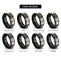 font options for inside engraving on black & gray moose antlers circle rings