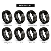 font options for inside engraving on black moose antlers circle rings