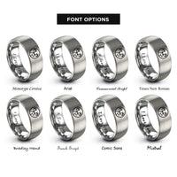 font options for inside engraving on silver moose antlers circle rings