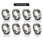 font options for inside engraving on gray moose antlers circle rings