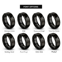 font options for inside engraving on black moose rings