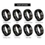 font options for inside engraving on black moose rings
