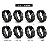 font options for inside engraving on black moose rings
