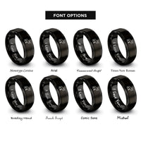 font options for inside engraving on black moose rings
