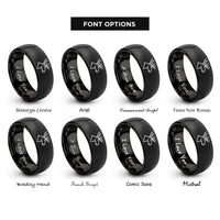 font options for inside engraving on black moose rings