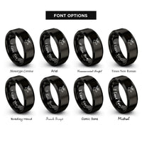 font options for inside engraving on black moose rings