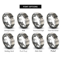 font options for inside engraving on grey moose rings