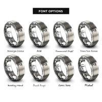 font options for inside engraving on grey moose rings