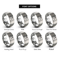 font options for inside engraving on silver moose rings