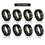 font options for inside engraving on gunmetal & black moose rings