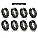 font options for inside engraving on black & silver moose skull rings