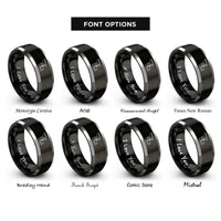 font options for inside engraving on black & silver moose skull rings