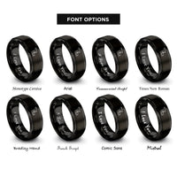 font options for inside engraving on black moose skull rings