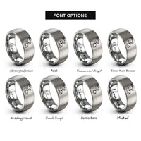 font options for inside engraving on gray moose skull rings