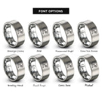 font options for inside engraving on gray moray eel rings