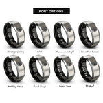 font options for inside engraving on black & grey morel mushroom rings