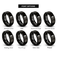 font options for inside engraving on black morel mushroom rings
