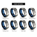 font options for inside engraving on black & blue & silver mortar pestle rings