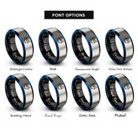 font options for inside engraving on black & blue & silver mortar pestle rings