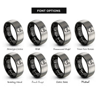 font options for inside engraving on black & gray mortar pestle rings