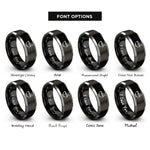 font options for inside engraving on black & gray mortar pestle rings