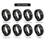 font options for inside engraving on black mortar pestle rings