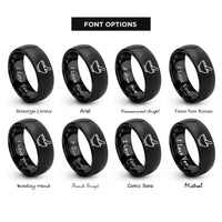 font options for inside engraving on black mortar pestle rings