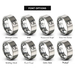 font options for inside engraving on grey mortar pestle rings