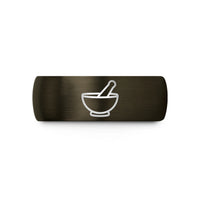 gunmetal & black tungsten mortar pestle wedding band