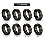 font options for inside engraving on gunmetal & black mortar pestle rings