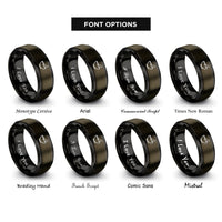 font options for inside engraving on gunmetal & black mortar pestle rings