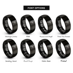 font options for inside engraving on black mortise tenon rings