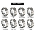 font options for inside engraving on gray mortise tenon rings