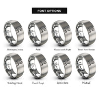 font options for inside engraving on silver mortising machine rings