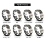 font options for inside engraving on silver mortising machine rings