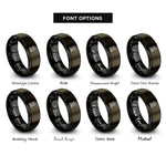 font options for inside engraving on gunmetal & black mortising machine rings