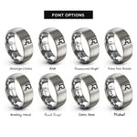 font options for inside engraving on gray mosfet rings