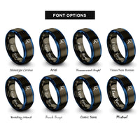 font options for inside engraving on gunmetal & blue mosfet rings