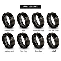 font options for inside engraving on black mosque silhouette rings