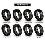 font options for inside engraving on black mosque silhouette rings