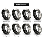 font options for inside engraving on black & silver moth floral filigree rings