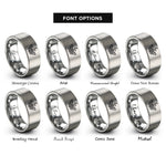 font options for inside engraving on gray moth moon rings