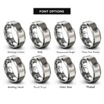 font options for inside engraving on silver moth wing circle rings