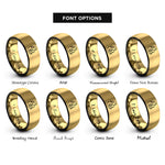 font options for inside engraving on black & gold mother child rings
