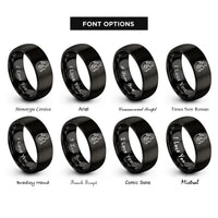 font options for inside engraving on black mother child rings
