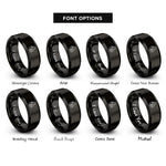 font options for inside engraving on black mother child rings