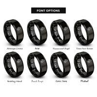 font options for inside engraving on black mother child rings