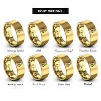 font options for inside engraving on gold mother child rings