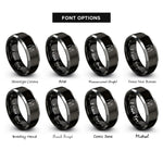 font options for inside engraving on black & gray mother daughter rings