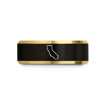 unique present idea wife – black & gold tungsten california wedding band